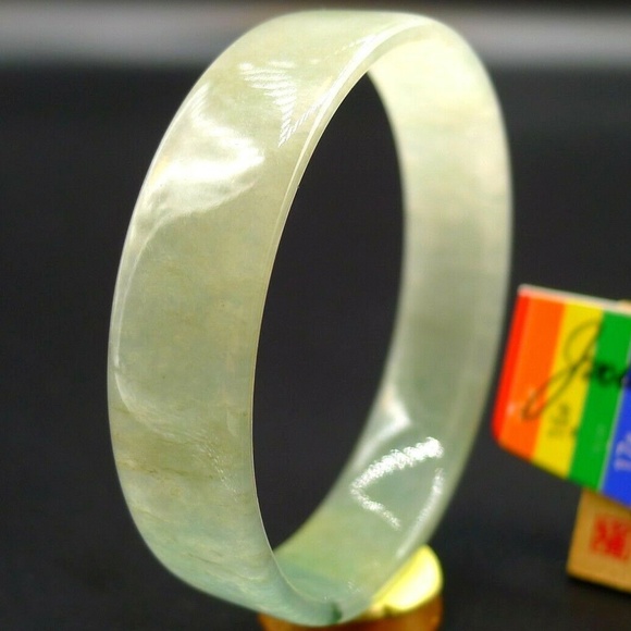 52.4mm Certified 100% Natural Grade A Jadeite Jade Bracelet Bangle - Picture 2 of 12